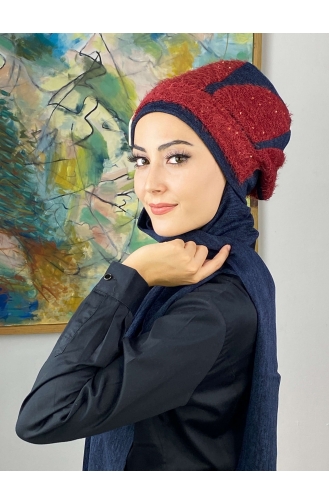 Navy Blue Ready to Wear Turban 394EYL22ŞPK-01