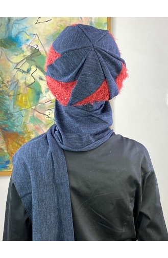 Navy Blue Ready to Wear Turban 394EYL22ŞPK-01