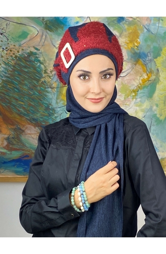 Navy Blue Ready to Wear Turban 394EYL22ŞPK-01
