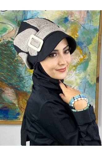 Black Ready to Wear Turban 324EYL22ŞPK-01