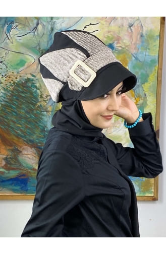 Black Ready to Wear Turban 324EYL22ŞPK-01