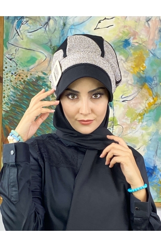 Black Ready to Wear Turban 324EYL22ŞPK-01