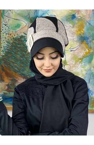 Black Ready to Wear Turban 324EYL22ŞPK-01