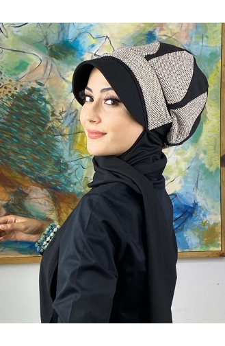 Black Ready to Wear Turban 324EYL22ŞPK-01