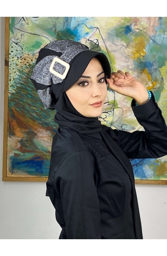 Black Ready to Wear Turban 324EYL22ŞPK-02
