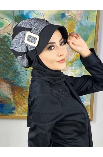 Black Ready to Wear Turban 324EYL22ŞPK-02