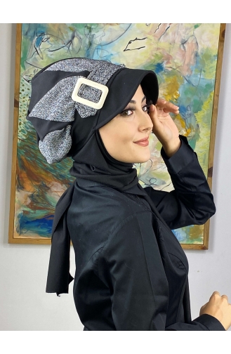 Black Ready to Wear Turban 324EYL22ŞPK-02