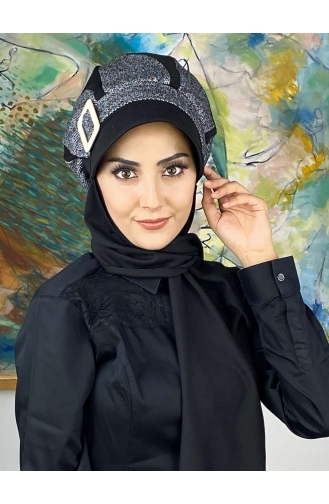 Black Ready to Wear Turban 324EYL22ŞPK-02