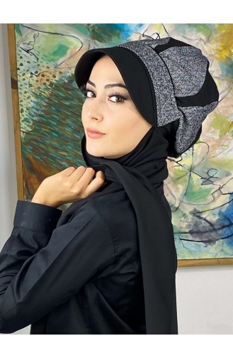 Black Ready to Wear Turban 324EYL22ŞPK-02