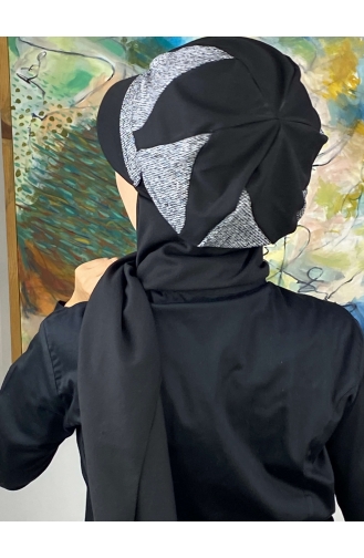 Black Ready to Wear Turban 324EYL22ŞPK-02