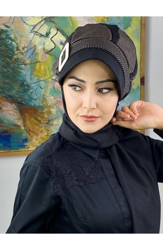 Black Ready to wear Turban 284EYL22ŞPK-02