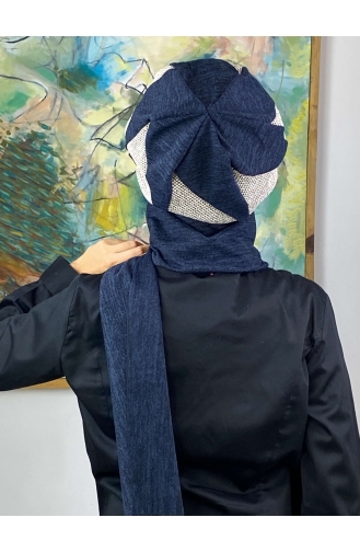 Dunkelblau Praktischer Turban 314EYL22ŞPK-01