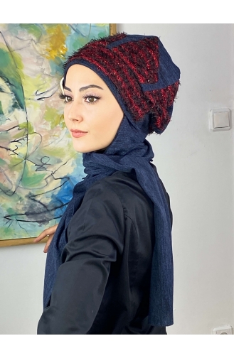 Claret red Ready to wear Turban 404EYL22ŞPK-01