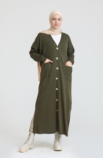 Knitwear Long Cardigan 3369-06 Khaki 3369-06