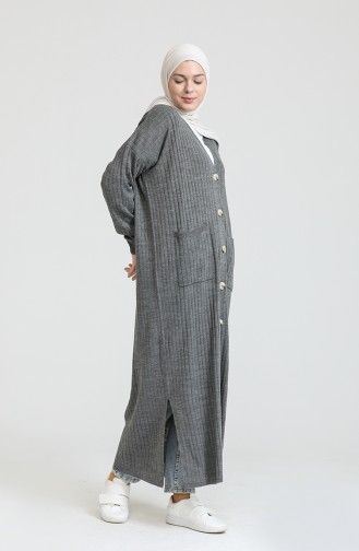 Trikot geknöpfte lange Strickjacke 3369-08 Anthrazit 3369-08