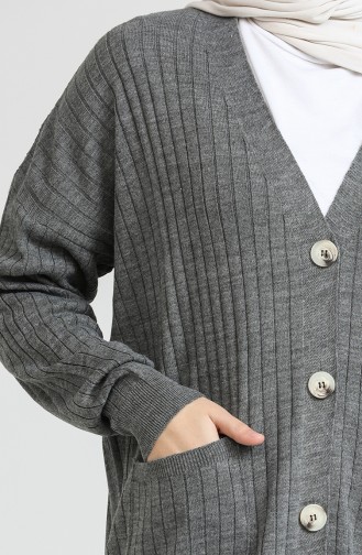 Trikot geknöpfte lange Strickjacke 3369-08 Anthrazit 3369-08