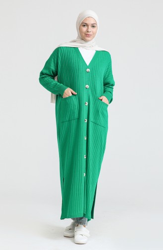 Knitwear Long Cardigan 3369-12 Emerald Green 3369-12
