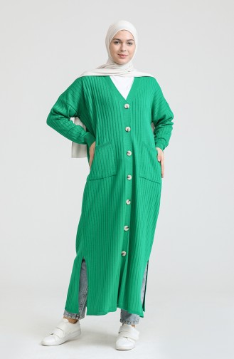 Knitwear Long Cardigan 3369-12 Emerald Green 3369-12