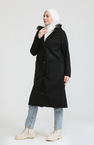معطف طويل أسود 4020-01