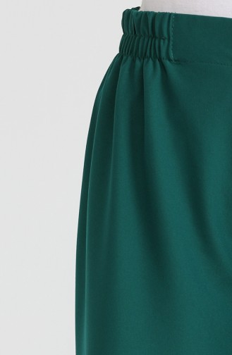 Büyük Beden Beli Lastikli Düz Paça Pantolon 2750-03 Zümrüt Yeşili