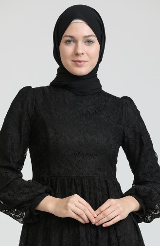 Schwarz Hijab-Abendkleider 80141-01