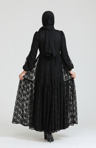 Black Hijab Evening Dress 80141-01