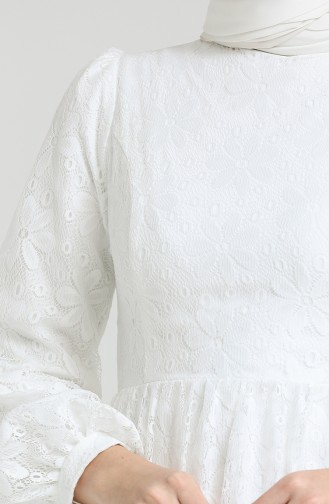 Weiß Hijab-Abendkleider 80141-02