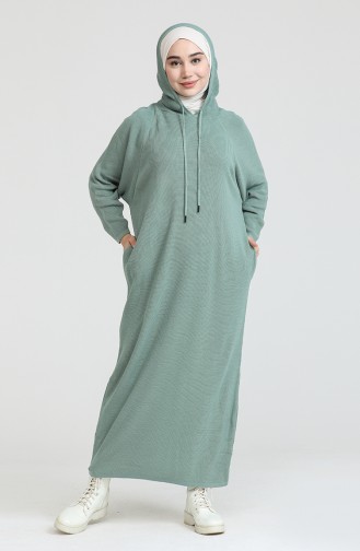 Trikot Kleid mit Kapuze 3256-01 Grünfarben  3256-01