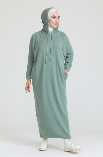 Knitwear Hooded Dress 3256-01 Green Almond  3256-01