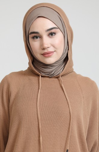 Robe à Capuche Tricot 3256-05 Café au Lait 3256-05