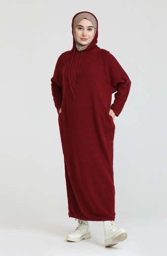 Trikot Kleid mit Kapuze 3256-06 Weinrot 3256-06