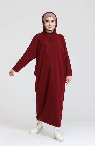 Robe à Capuche Tricot 3256-06 Bordeaux 3256-06