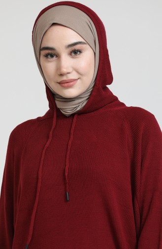 Trikot Kleid mit Kapuze 3256-06 Weinrot 3256-06