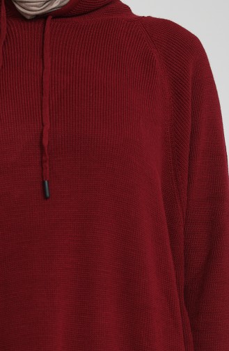 Trikot Kleid mit Kapuze 3256-06 Weinrot 3256-06