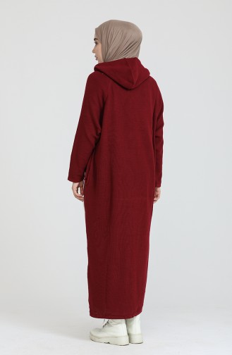 Trikot Kleid mit Kapuze 3256-06 Weinrot 3256-06