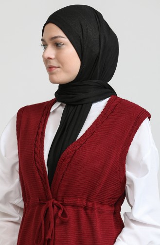 Triko Cepli Yelek 22153-11 Bordo