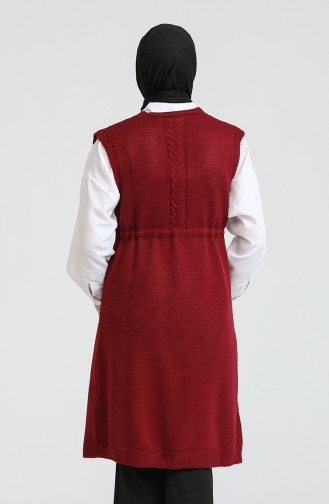 Triko Cepli Yelek 22153-11 Bordo