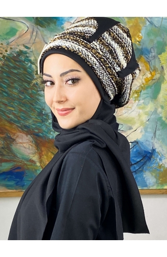 Black Ready to Wear Turban 654EYL22ŞPK-01