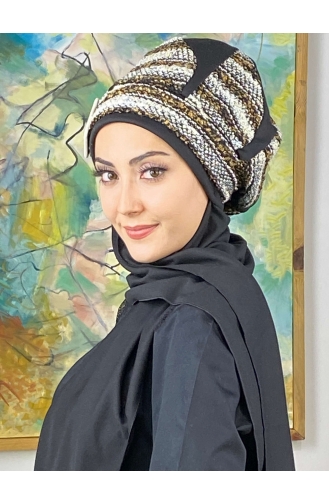 Black Ready to wear Turban 654EYL22ŞPK-01