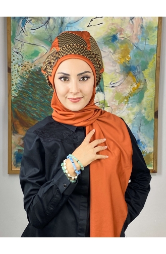Orange Ready to Wear Turban 424EYL22ŞPK-03