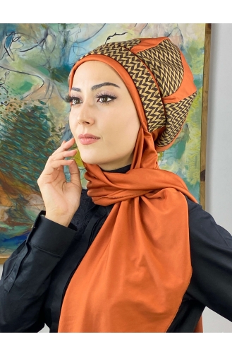 Orange Ready to Wear Turban 424EYL22ŞPK-03