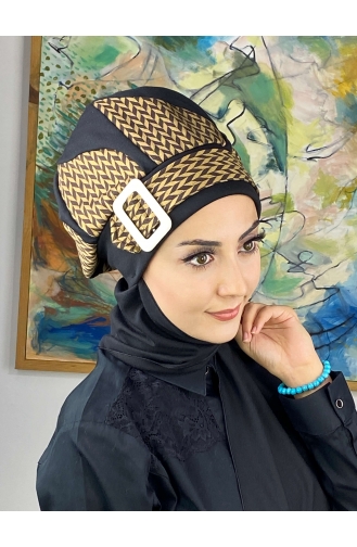 Black Ready to wear Turban 424EYL22ŞPK-04