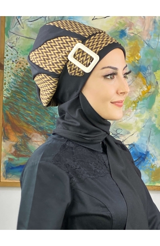 Black Ready to wear Turban 424EYL22ŞPK-04