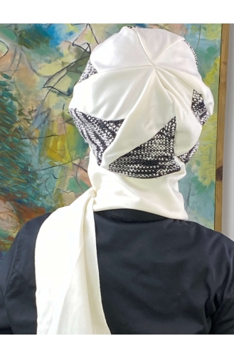 White Ready to wear Turban 624EYL22ŞPK-01