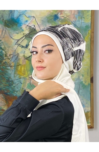 White Ready to wear Turban 624EYL22ŞPK-01