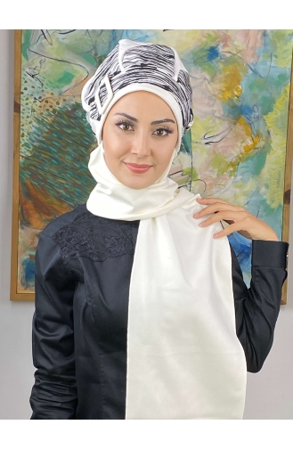 White Ready to Wear Turban 474EYL22ŞPK-01