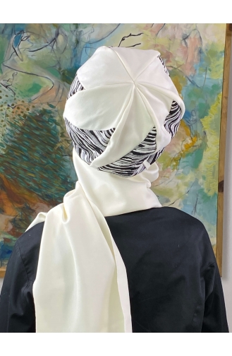 White Ready to wear Turban 474EYL22ŞPK-01