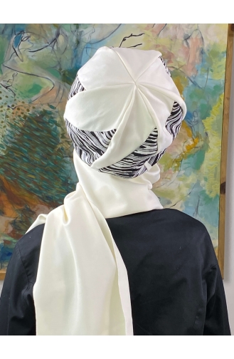 White Ready to Wear Turban 474EYL22ŞPK-01
