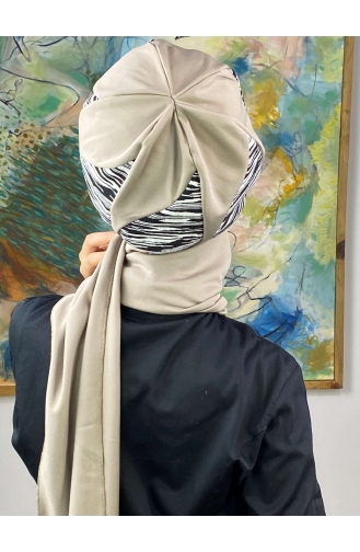Gray Ready to Wear Turban 474EYL22ŞPK-02