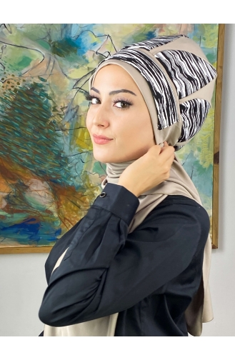 Gray Ready to Wear Turban 474EYL22ŞPK-02